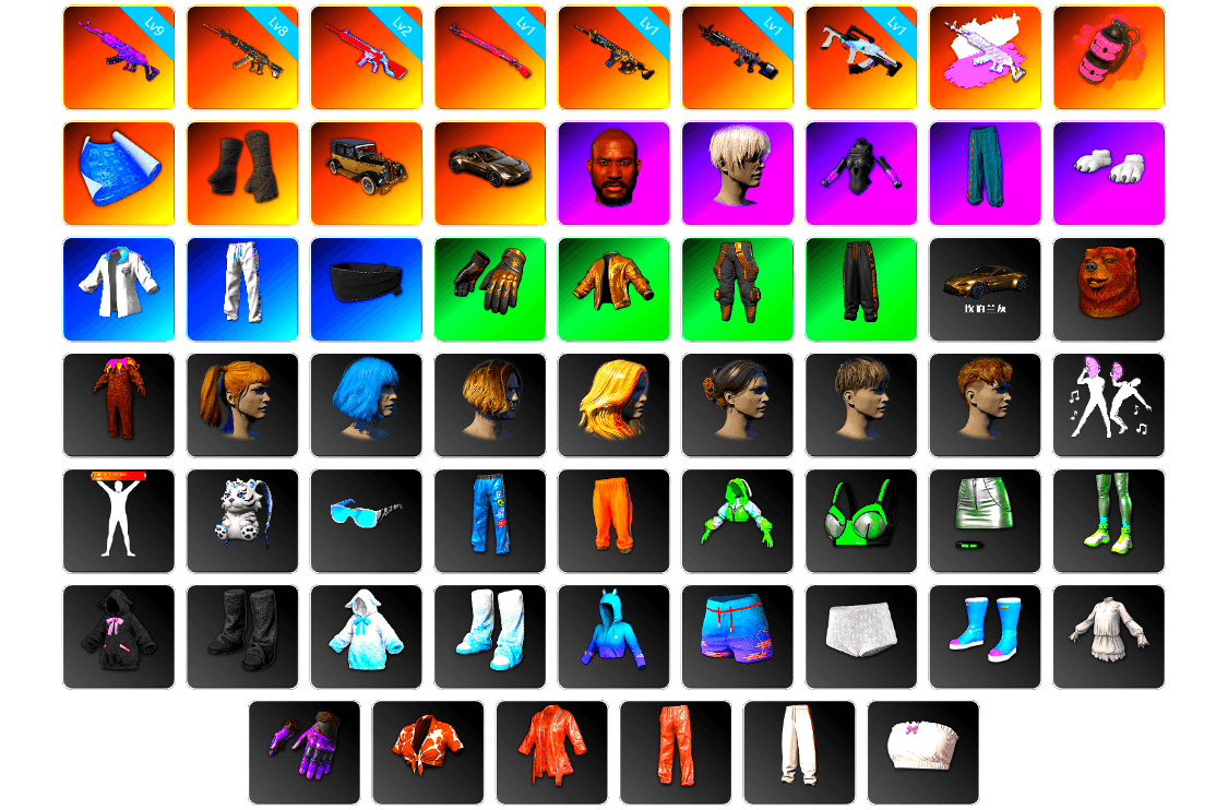 Pink Smoke Grenade, Duncan's Infiltrator Handwraps, «V12 Vantage Roadster» Sports Car, Jonathan Kamau, 9S's Hairstyle, Polar Bear Feet, Harley Quinn's Hair, Bunny Academy Sailor Gloves, XingHun's Tiger Strike Jacket, XingHun's Tiger Strike Pants, XingHun's Tiger Strike Snow Glasses, StreamerOne, Blue Thunder Gloves, Grizz's Mask, Sideshow Bear Feet - 1