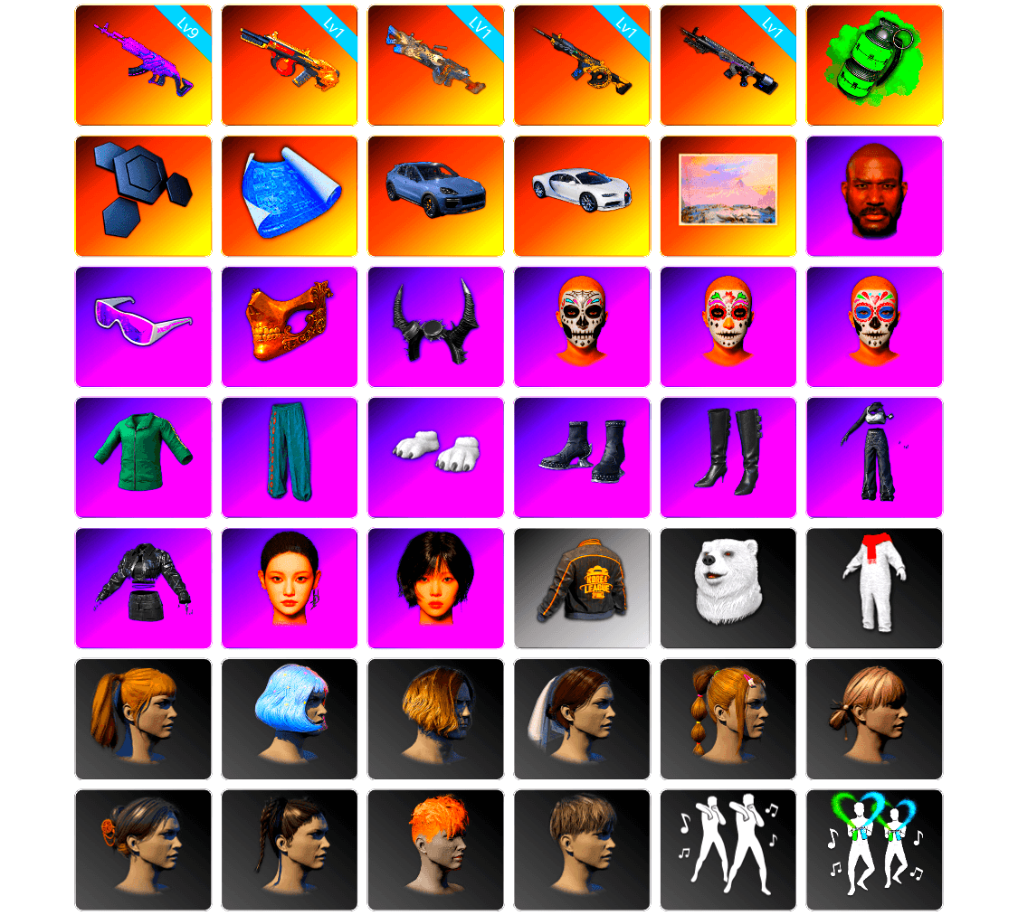 Emerald Smoke Grenade, «Cayenne Turbo GT» SUV, «Chiron» Sports Car, Winter Hideout, Jonathan Kamau, Snow Glasses, PGC 2021 Contingent Chaos Mask, Demon Biker Horns, Polar Bear Feet, aespa Stage, Harley Quinn's Hair, Bunny Academy Sailor Gloves, aespa NINGNING, PKL 2019 Phase 2 Jacket, Exquisite Pants, Jijing's Shorts, StreamerOne, GPT 2025 Four Angry Men Jacket, aespa WINTER, Blue Thunder Gloves, Grizz's Mask, JiBaoBa, Sideshow Bear Feet - 1