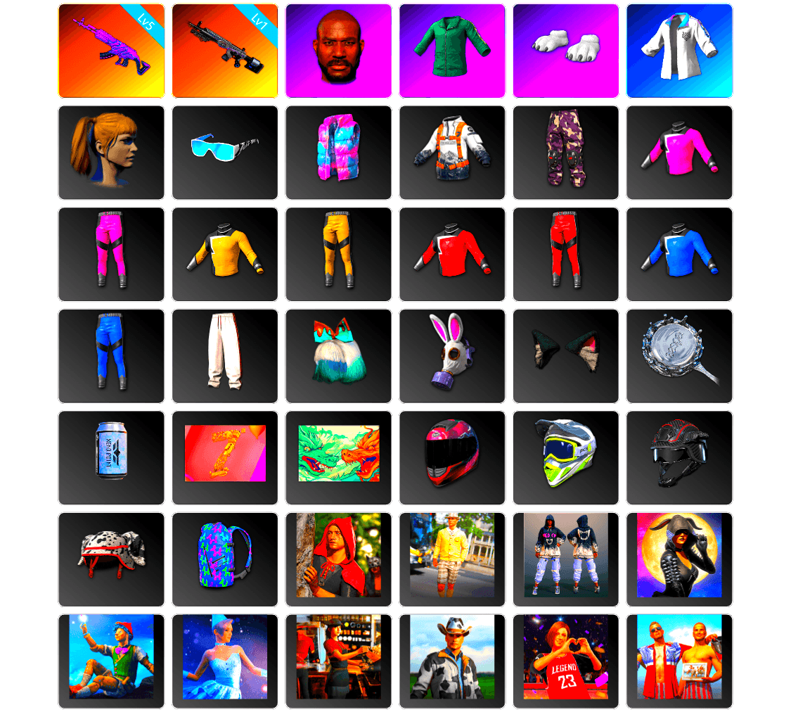 Jonathan Kamau, Polar Bear Feet, Harley Quinn's Hair, XingHun's Tiger Strike Jacket, «Chiron» Sports Car, 2018 PUBG ALL-STAR T-shirt (Korean) - 1