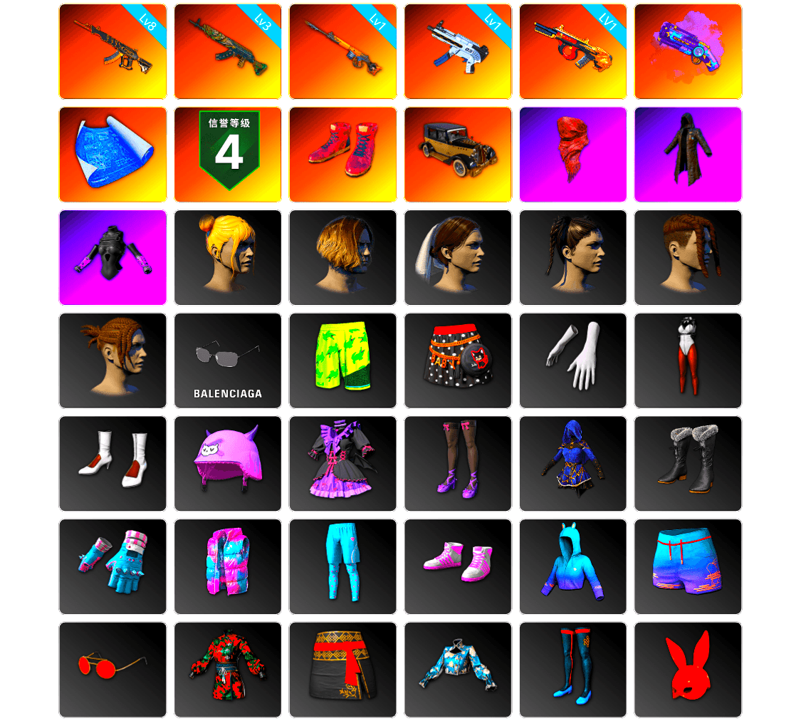 Purple Magical Mist — M79, Hi-top Trainers (Red), PLAYERUNKNOWN's Bandana, Heavy Fur Coat (Black), StreamerOne - 1