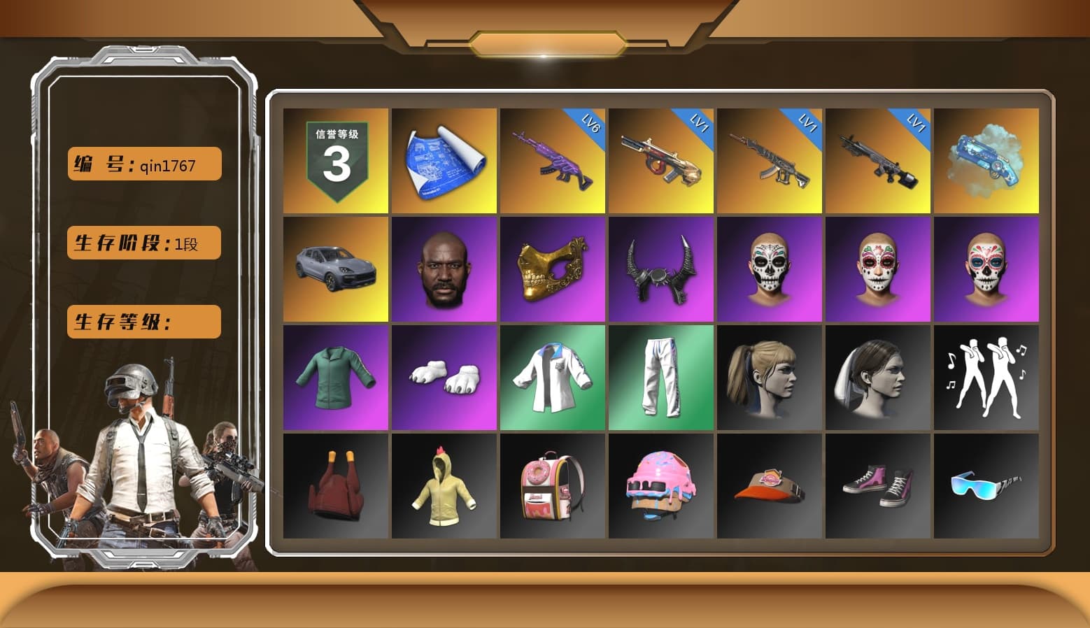 Blue Magical Mist — M79, «Cayenne Turbo GT» SUV, Jonathan Kamau, PGC 2021 Contingent Chaos Mask, Demon Biker Horns, Polar Bear Feet, Harley Quinn's Hair, XingHun's Tiger Strike Jacket, XingHun's Tiger Strike Pants, Sideshow Bear Feet, XingHun's Tiger Strike Snow Glasses, Blue Thunder Gloves, Grizz's Mask - 1