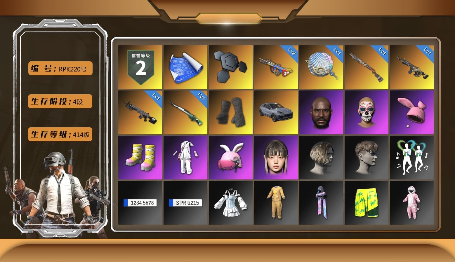 Duncan's Infiltrator Handwraps, «Cayenne Turbo GT» SUV, Jonathan Kamau, Bunny Academy Sailor Gloves, Grizz's Mask - 1