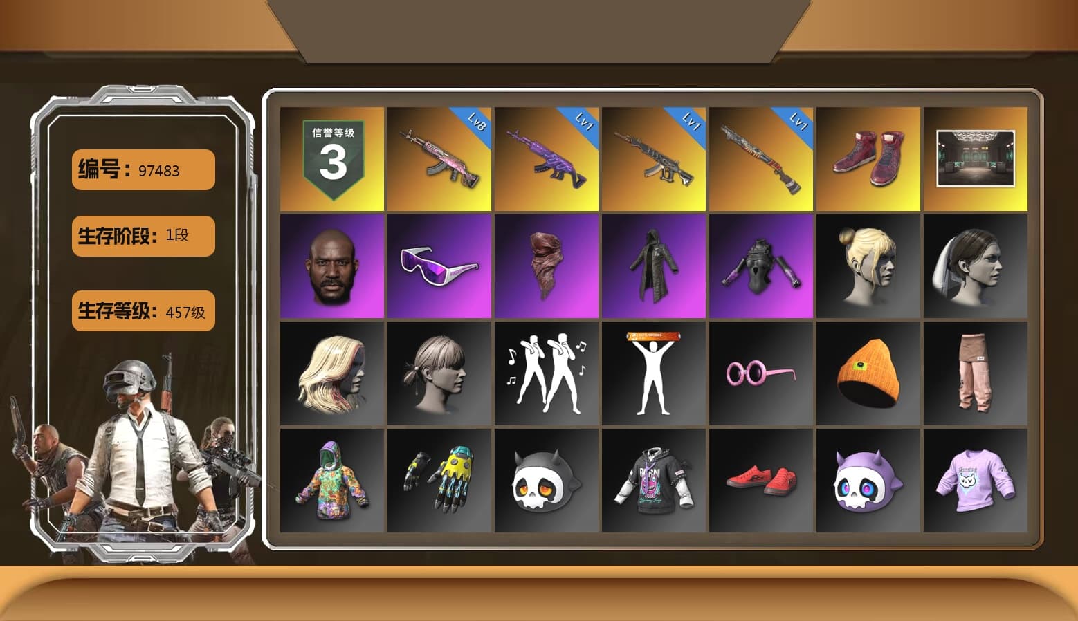 Hi-top Trainers (Red), Jonathan Kamau, Snow Glasses, PLAYERUNKNOWN's Bandana, Heavy Fur Coat (Black), StreamerOne - 1