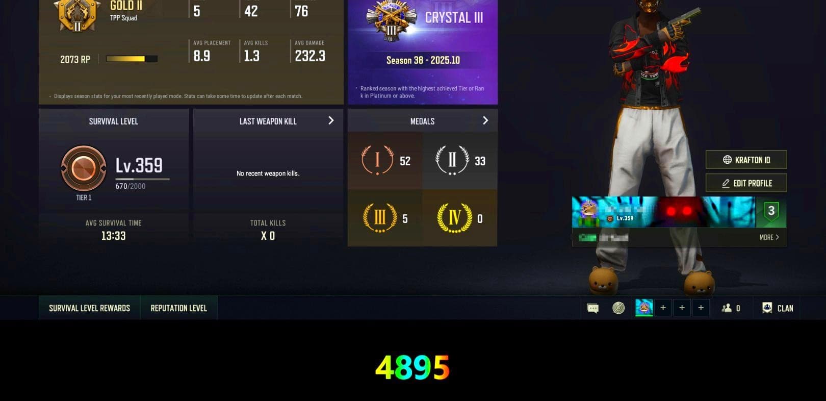 Snow Glasses, PGC 2021 Contingent Chaos Mask, XingHun's Tiger Strike Jacket, XingHun's Tiger Strike Pants, PKL 2019 Phase 2 Jacket, Aixleft's Gaming Streamer Hoodie, LINE FRIENDS SALLY SET, XingHun's Tiger Strike Snow Glasses, StreamerOne, Grizz's Mask - 1