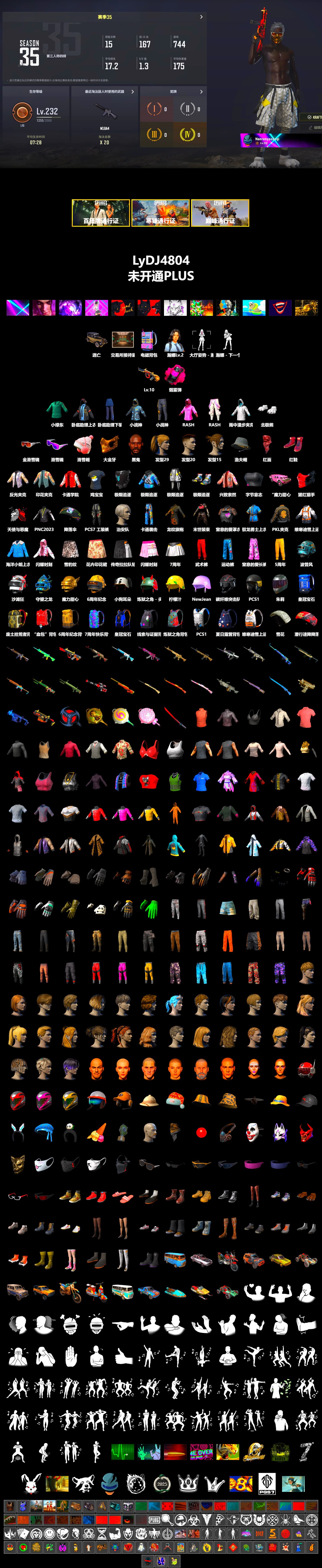 Magenta Smoke Grenade, Secret Showroom, Jonathan Kamau, Headset Bucket Hat, Snow Glasses, PGC 2021 Contingent Chaos Mask, Duncan's Infiltrator Handwraps, Hi-top Trainers (Red), PLAYERUNKNOWN's Bandana, Heavy Fur Coat (Black), Polar Bear Feet, Rash Beixli Xtra Tough Jacket, Harley Quinn's Hair, Rash Beixli Xtra Tough Jacket, PKL 2019 Phase 2 Jacket, Sideshow Bear Feet, LINE FRIENDS SALLY SET, Grizz's Mask, JiBaoBa, Parachute - 2