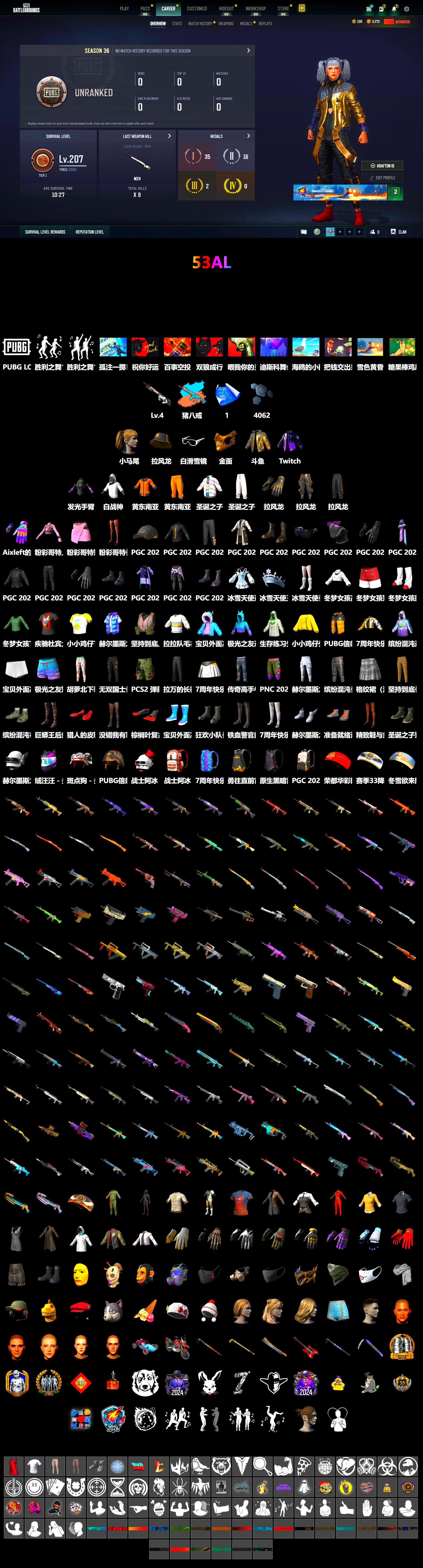 Douyu Biker Jacket, Zhu Bajie — M416 (Magenta Peach), PGC 2021 Contingent Chaos Mask, WackyJacky101's Jacket, Work Jacket, Harley Quinn's Hair, Aixleft's Gaming Streamer Hoodie, MET Asia Series Bomber Jacket, Full Autumn — M416, Grizz's Mask - 2