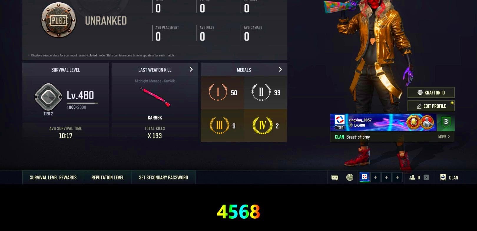Rest in Pink — Dragunov [12], Orange Fog of Fury — M79, Hi-top Trainers (Red), PLAYERUNKNOWN's Bandana, Heavy Fur Coat (Black), PKL 2019 Phase 2 Jacket, Winner Winner Chicken Dinner T-Shirt (Red), Grizz's Mask - 1