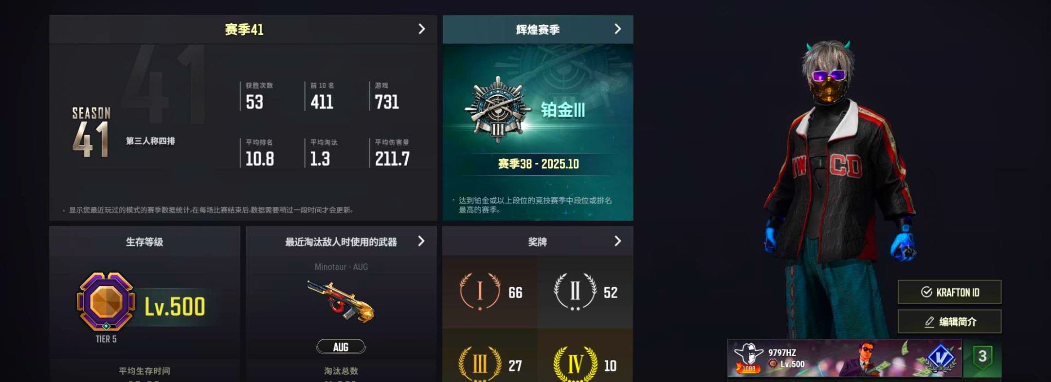 Zhu Bajie — M416, Sun Wukong — M24, Minotaur — AUG, Medusa — Beryl M762, Siren — Pan, «Chiron» Sports Car, Chamber of Triumph, Harley Quinn's Hair, Jonathan Kamau, PGC 2021 Contingent Chaos Mask, Snow Glasses, Demon Biker Horns, Coral Smoke Grenade, Purple Magical Mist — M79, «Chiron» Sports Car, «Cayenne Turbo GT» SUV - 1
