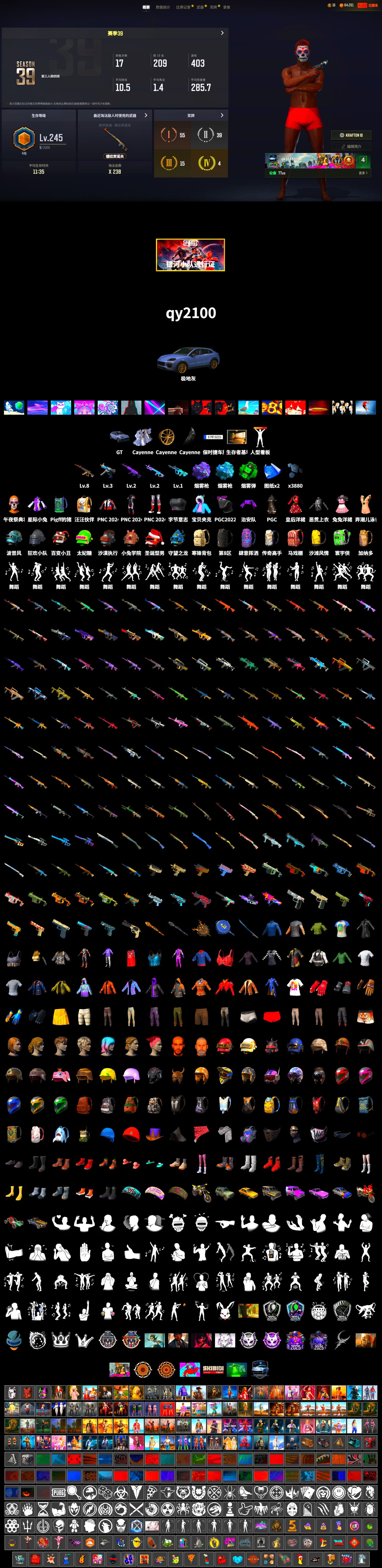 Emerald Smoke Grenade, Purple Magical Mist — M79, Blue Magical Mist — M79, «Cayenne Turbo GT» SUV, Bunny Academy Sailor Gloves, Full Autumn — M416, Festive Gloves (Red), Parachute - 2