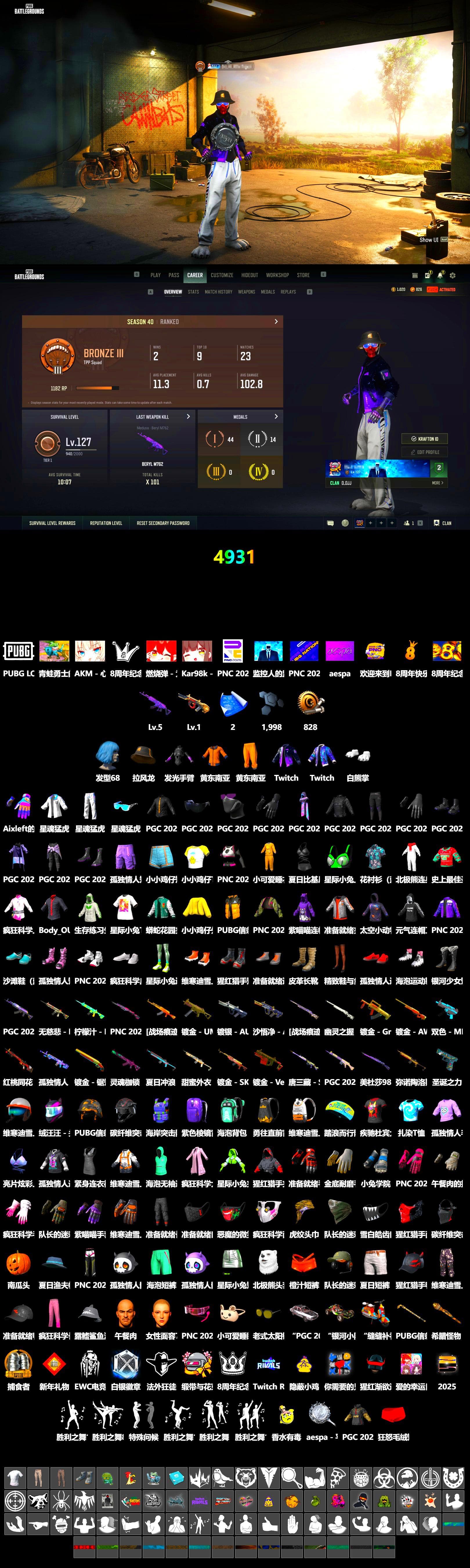 Work Jacket, Polar Bear Feet, XingHun's Tiger Strike Jacket, XingHun's Tiger Strike Pants, Aixleft's Gaming Streamer Hoodie, XingHun's Tiger Strike Snow Glasses, aespa - Pan, Grizz's Mask - 2