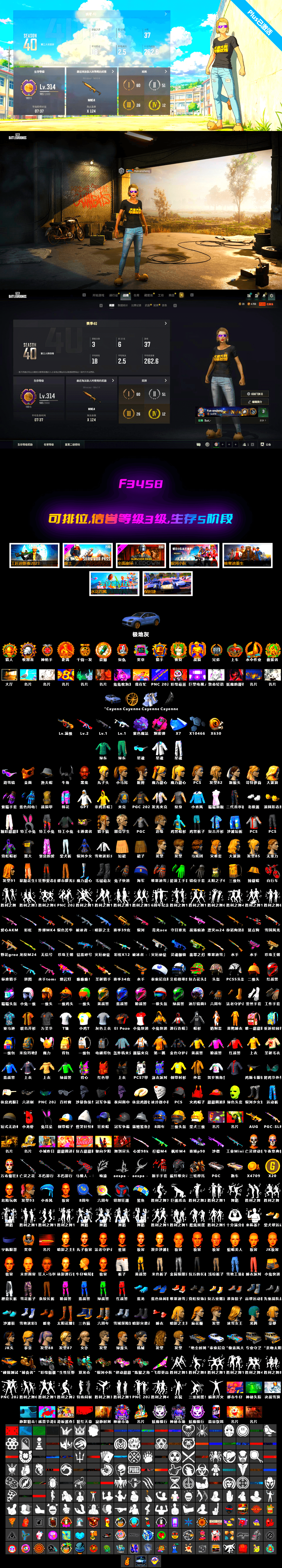 Magenta Smoke Grenade [10], Minotaur — AUG, No Signal — M416, Harley Quinn's Hair, Jonathan Kamau, PGC 2021 Contingent Chaos Mask, Snow Glasses, Demon Biker Horns, Headset Bucket Hat, Purple Magical Mist — M79, «Cayenne Turbo GT» SUV, Obscura - Mk12 - 2