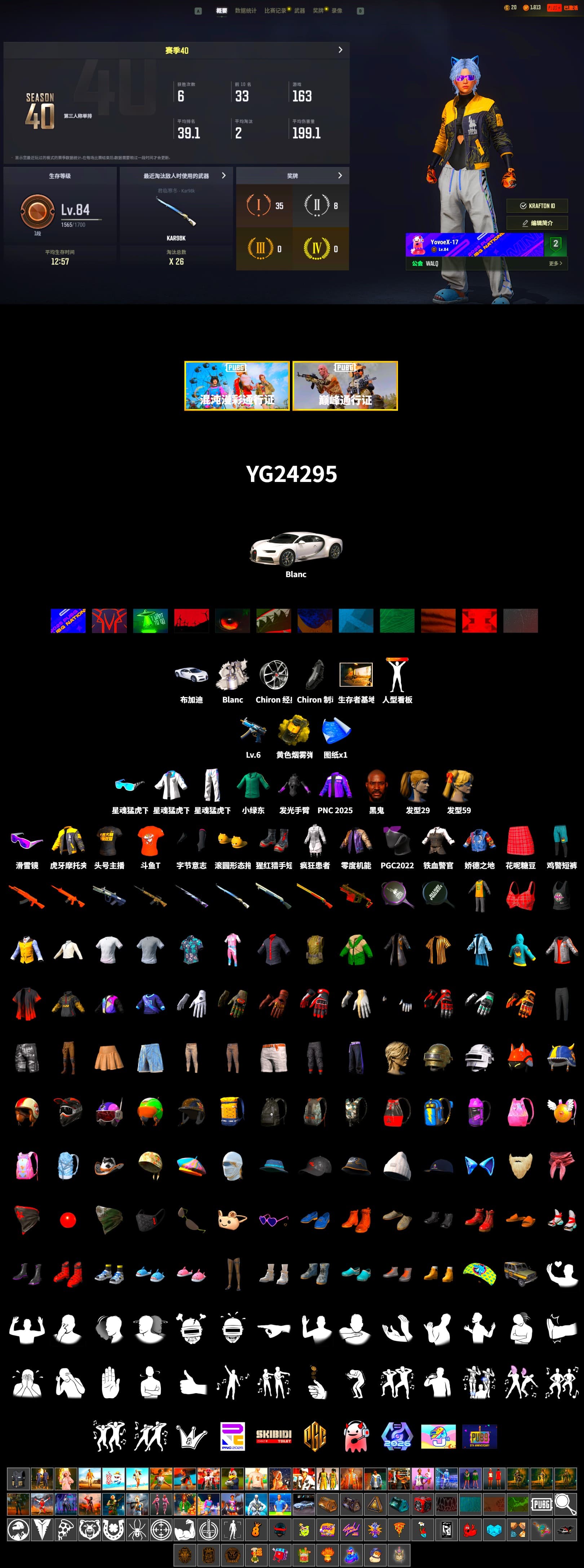 «Chiron» Sports Car, Jonathan Kamau, Snow Glasses, Harley Quinn's Hair, Bunny Academy Sailor Gloves, XingHun's Tiger Strike Jacket, XingHun's Tiger Strike Pants, XingHun's Tiger Strike Snow Glasses, Jijing's Shorts, StreamerOne, Grizz's Mask, DOUYU T-shirt - 2