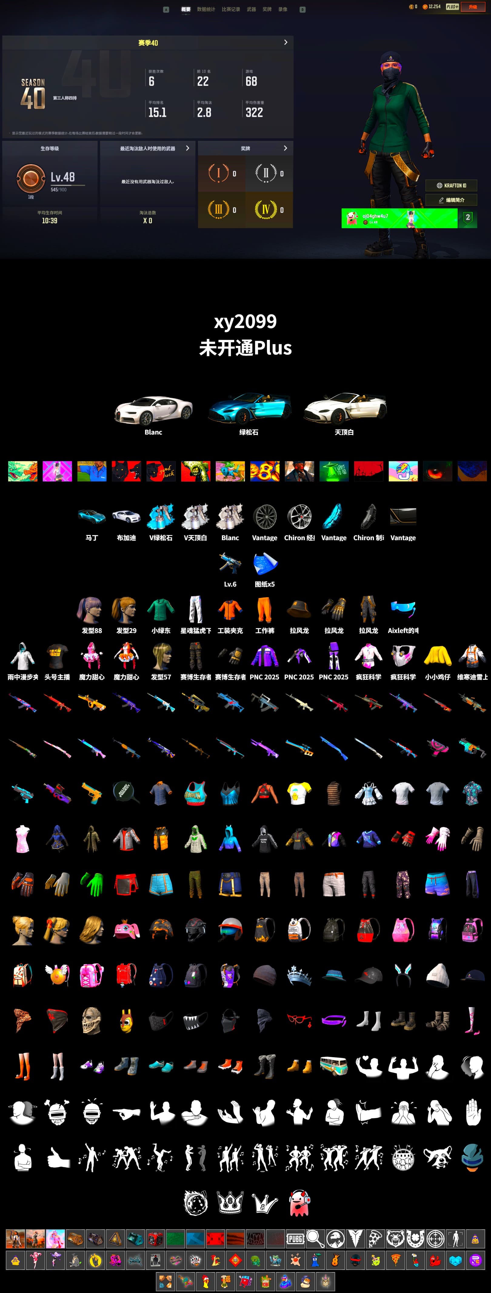 «Chiron» Sports Car, «V12 Vantage Roadster (Luxe)» Sports Car, Work Jacket, Harley Quinn's Hair, Bunny Academy Sailor Gloves, XingHun's Tiger Strike Pants, Aixleft's Gaming Streamer Hoodie, StreamerOne, Grizz's Mask - 2