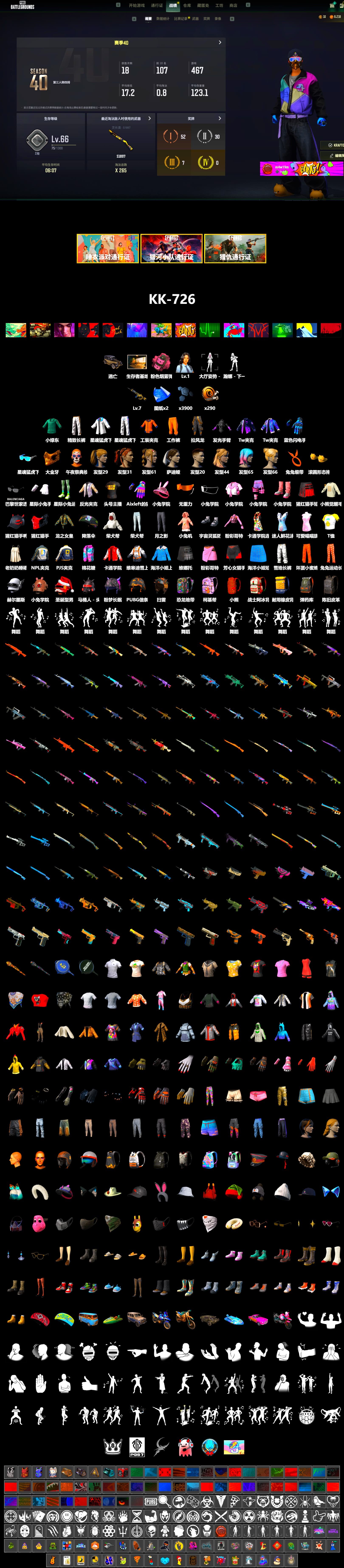 PGC 2021 Contingent Chaos Mask, Work Jacket, Harley Quinn's Hair, Bunny Academy Sailor Gloves, XingHun's Tiger Strike Jacket, XingHun's Tiger Strike Pants, NPL 2019 Phase 2 Jacket, PJS 2019 Phase 2 Jacket, Aixleft's Gaming Streamer Hoodie, Exquisite Pants, XingHun's Tiger Strike Snow Glasses, StreamerOne, Full Autumn — M416, Blue Thunder Gloves, Grizz's Mask - 2