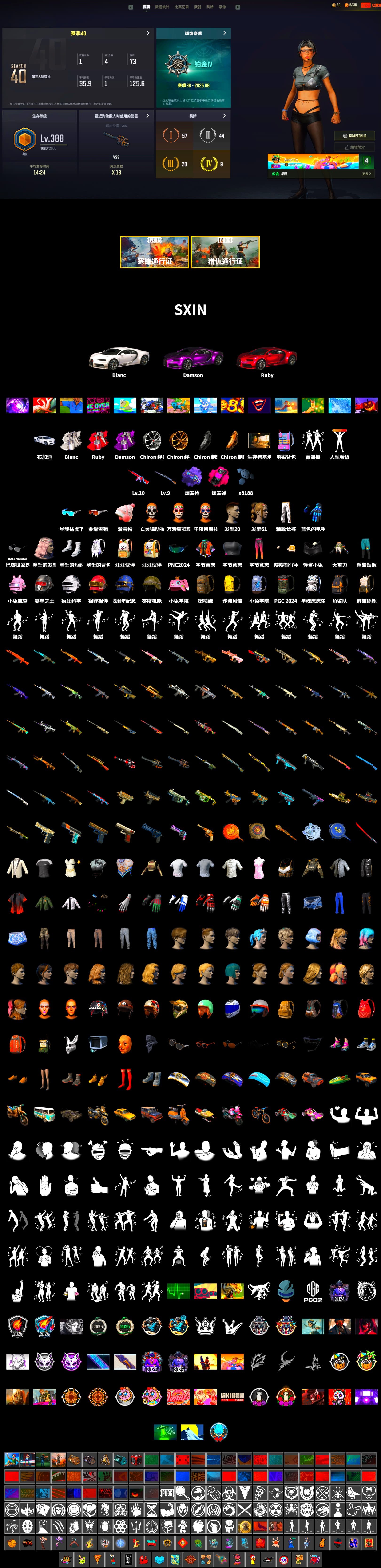 Magenta Smoke Grenade, Purple Magical Mist — M79, «Chiron» Sports Car, Bunny Academy Sailor Gloves, Exquisite Pants, XingHun's Tiger Strike Snow Glasses, Jijing's Shorts, Blue Thunder Gloves - 2