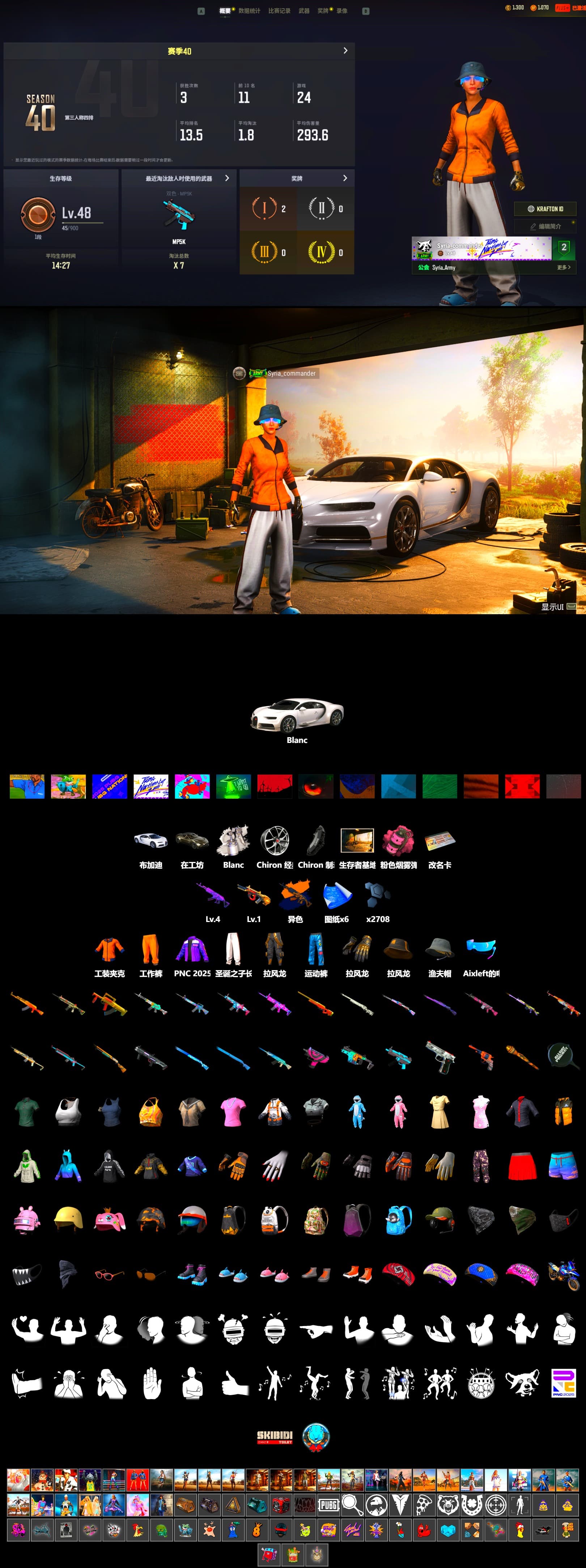 «Chiron» Sports Car, «V12 Vantage Roadster» Sports Car, Headset Bucket Hat, Work Jacket, Bunny Academy Sailor Gloves, Aixleft's Gaming Streamer Hoodie, Grizz's Mask, Parachute - 2
