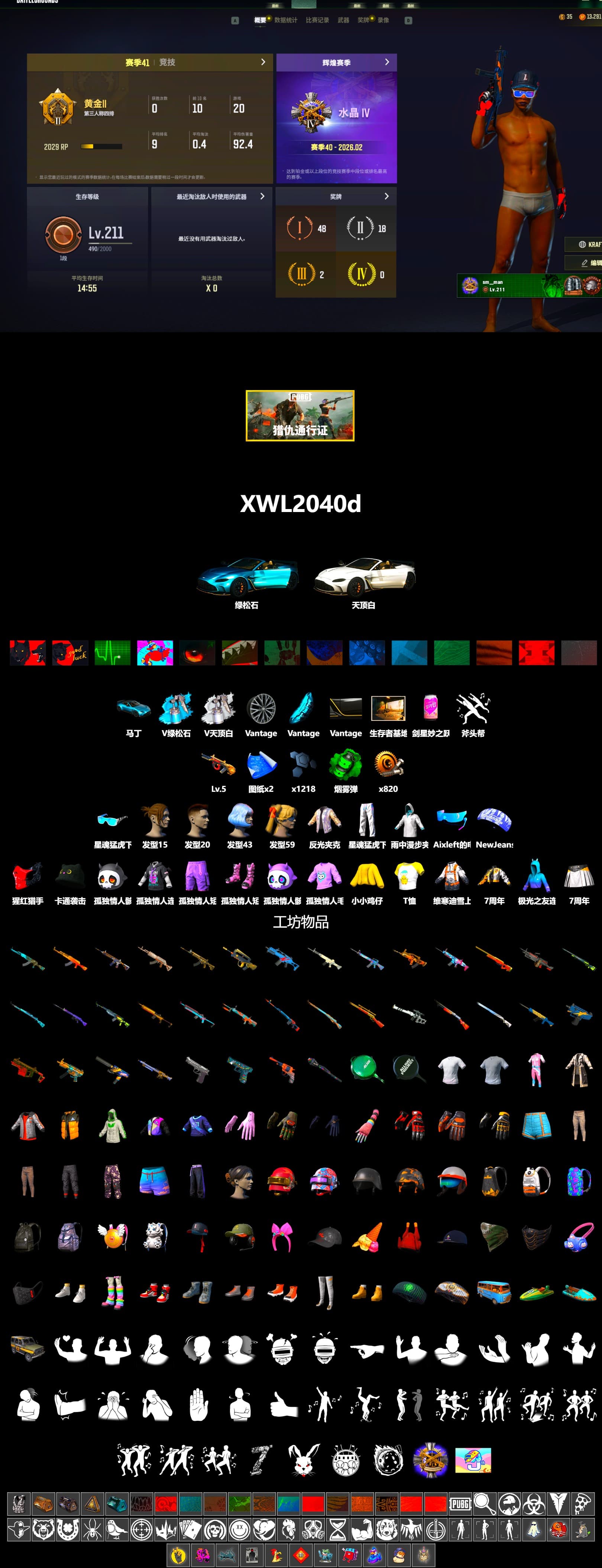 Emerald Smoke Grenade, «V12 Vantage Roadster (Luxe)» Sports Car, Parachute, XingHun's Tiger Strike Pants, Aixleft's Gaming Streamer Hoodie, XingHun's Tiger Strike Snow Glasses, Grizz's Mask - 2