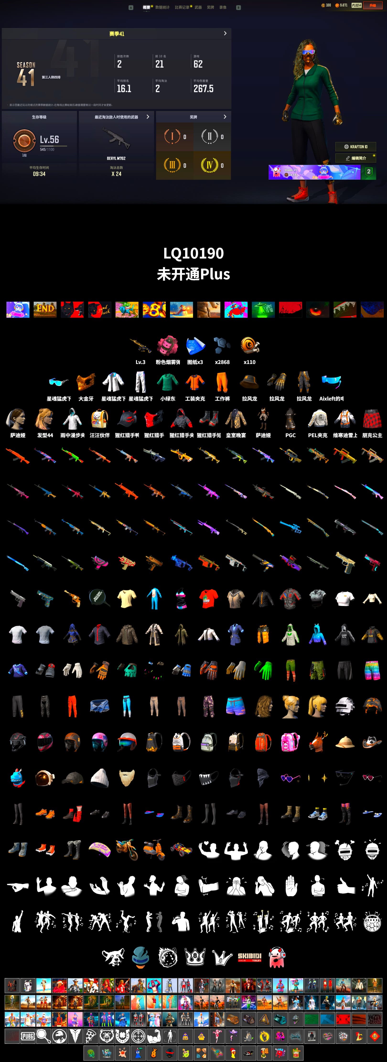 PGC 2021 Contingent Chaos Mask, Work Jacket, PEL 2019 Phase 2 Jacket, XingHun's Tiger Strike Jacket, XingHun's Tiger Strike Pants, Aixleft's Gaming Streamer Hoodie, XingHun's Tiger Strike Snow Glasses, Grizz's Mask, Parachute - 2