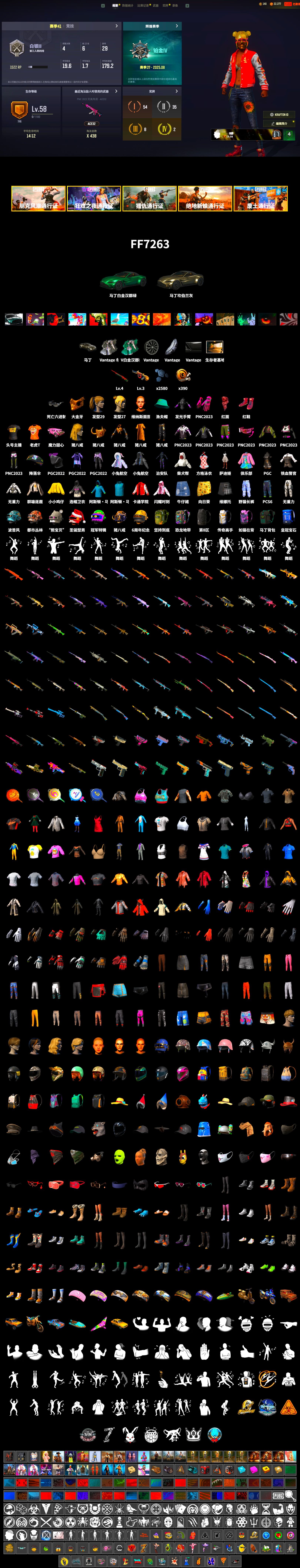Hi-top Trainers (Red), «V12 Vantage Roadster» Sports Car, PGC 2021 Contingent Chaos Mask, PLAYERUNKNOWN's Bandana, Heavy Fur Coat (Black), Harley Quinn's Hair, StreamerOne, «DBX707» SUV - 2