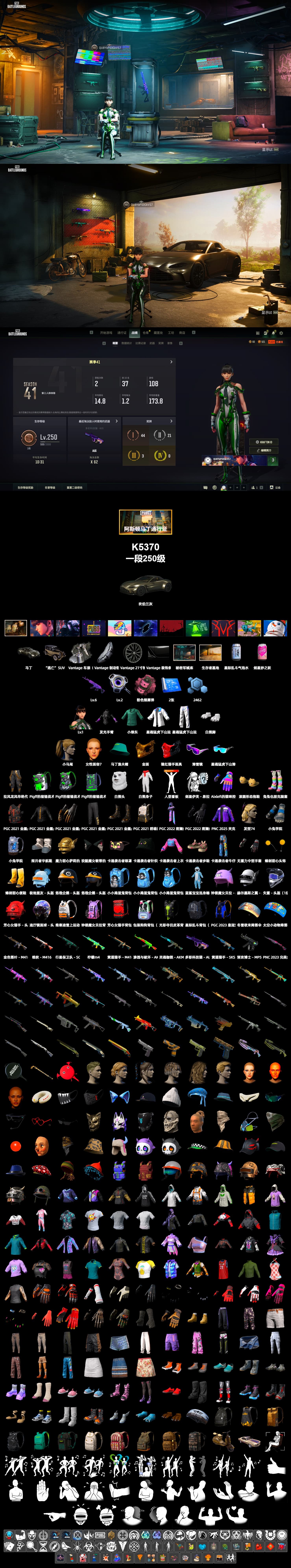 «V12 Vantage Roadster» Sports Car, PGC 2022 Tac-Tech Shirt, Training Jacket (Green), Harley Quinn's Hair, PGC 2021 Contingent Chaos Mask, Snow Glasses - 2
