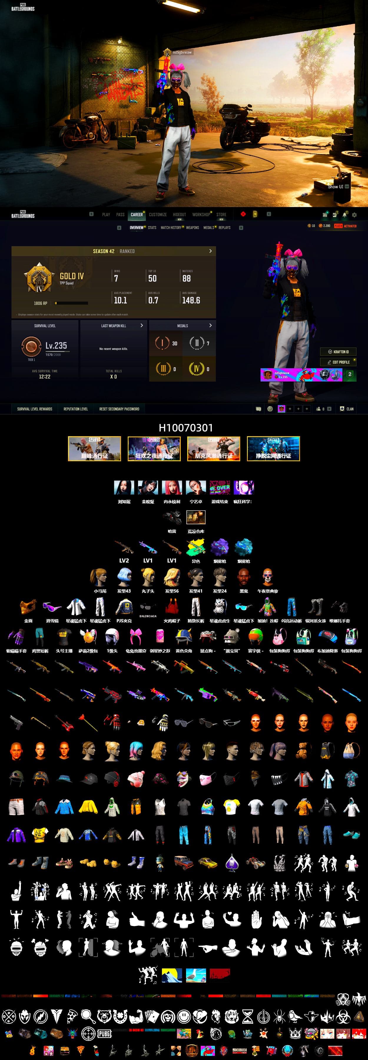Purple Magical Mist — M79, Blue Magical Mist — M79, Jonathan Kamau, Snow Glasses, PGC 2021 Contingent Chaos Mask, Harley Quinn's Hair - 2