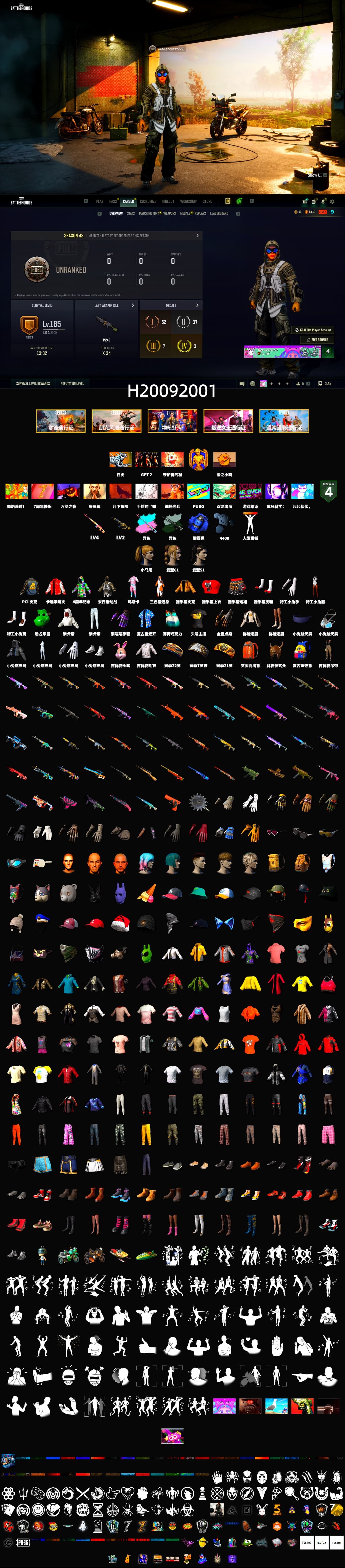 Rest in Pink — Dragunov [4], Rest in Pink — Dragunov (Teal Pink), Time Keeper - M416 (Gray Green), Blue Smoke Grenade, Harley Quinn's Hair - 2