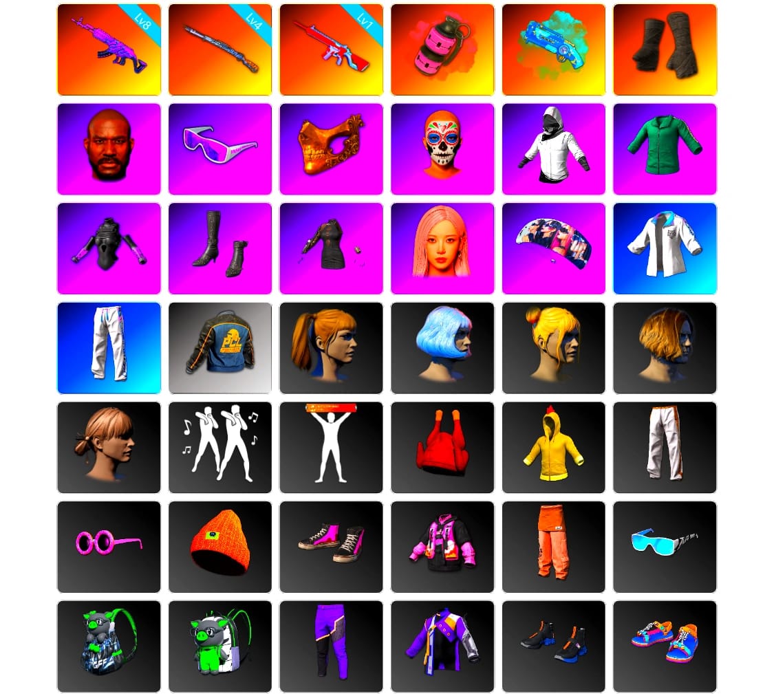 Pink Smoke Grenade, Blue Magical Mist — M79, Duncan's Infiltrator Handwraps, Jonathan Kamau, Snow Glasses, PGC 2021 Contingent Chaos Mask, aespa Stage, Harley Quinn's Hair, XingHun's Tiger Strike Jacket, XingHun's Tiger Strike Pants, Exquisite Pants, StreamerOne, aespa GISELLE, Blue Thunder Gloves