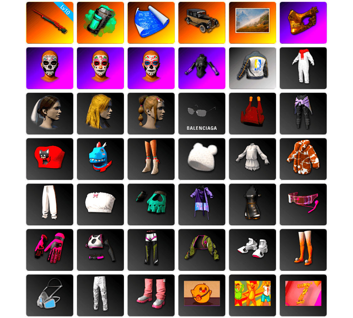 Teal Smoke Grenade, PGC 2021 Contingent Chaos Mask, Bunny Academy Sailor Gloves, NPL 2019 Phase 2 Jacket, MET Asia Series Bomber Jacket