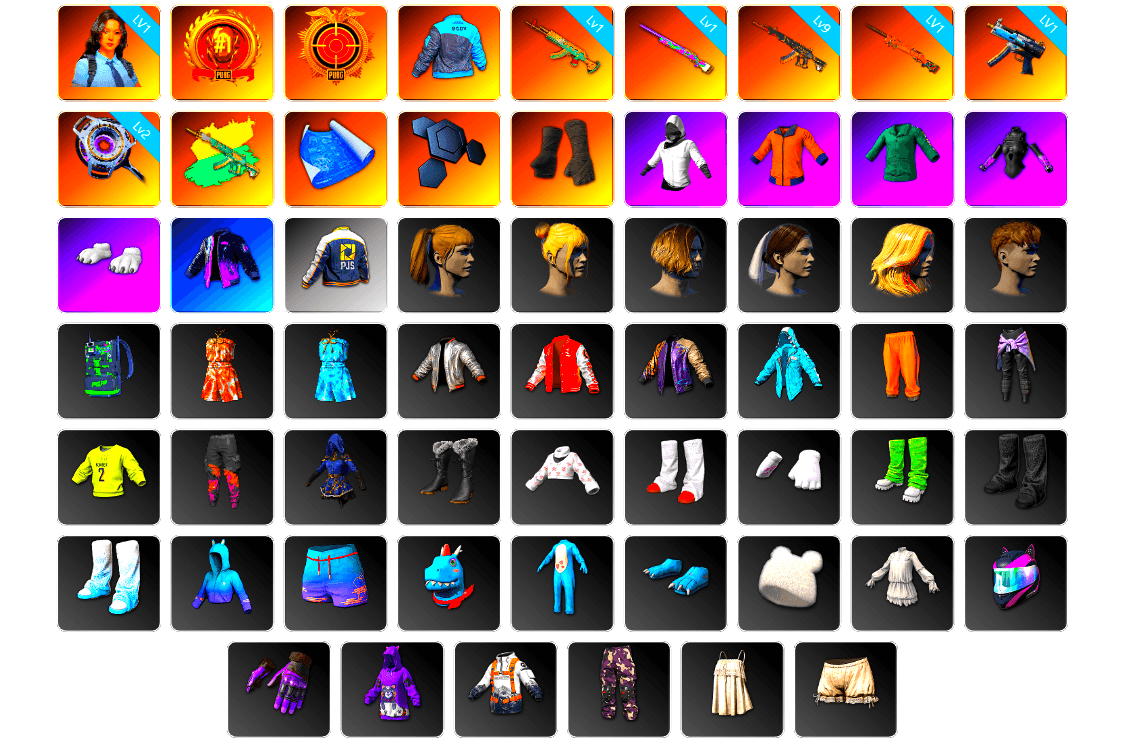 Duncan's Infiltrator Handwraps, WackyJacky101's Jacket, Work Jacket, Polar Bear Feet, Harley Quinn's Hair, Bunny Academy Sailor Gloves, PJS 2019 Phase 2 Jacket, StreamerOne, Full Autumn — M416, Blue Thunder Gloves, Grizz's Mask