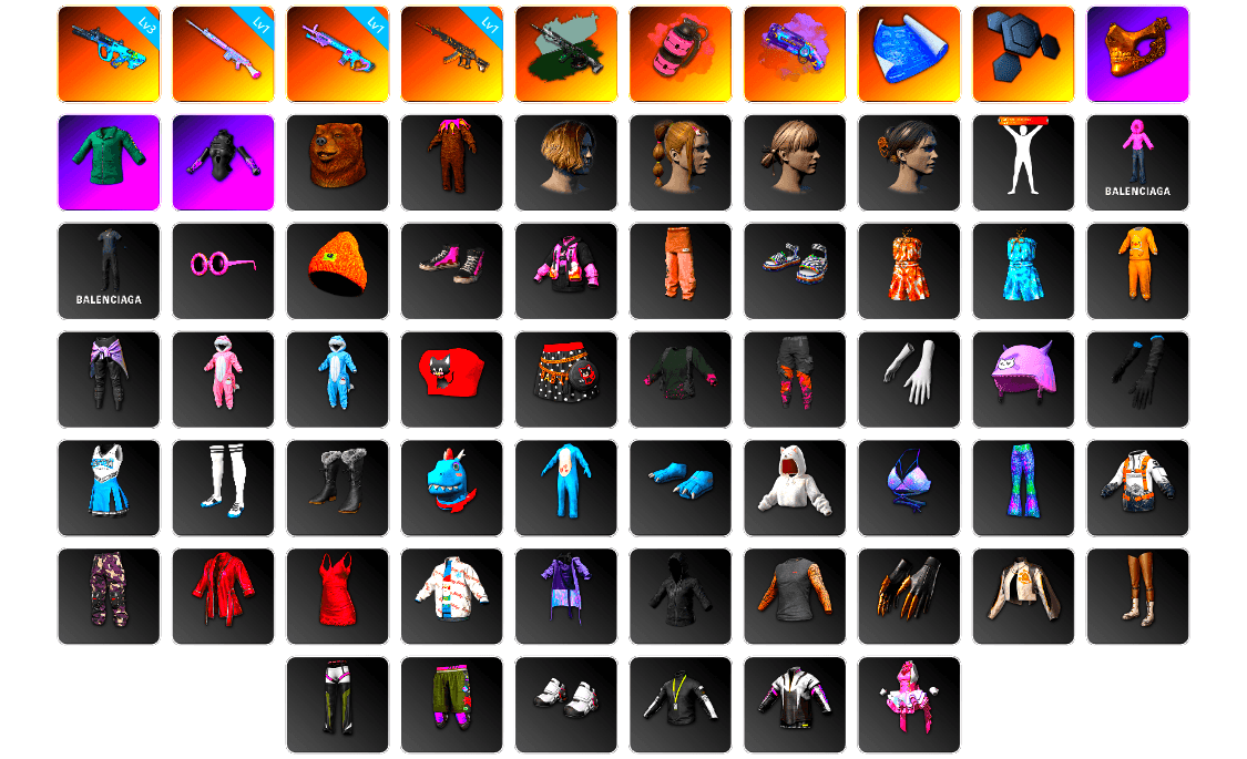 Time Keeper - M416 (Gray Green), Time Keeper - M416, Pink Smoke Grenade, Purple Magical Mist — M79, PGC 2021 Contingent Chaos Mask, Bunny Academy Sailor Gloves, GPT 2025 Four Angry Men Jacket, Full Autumn — M416, Grizz's Mask, MET Asia Series Bomber Jacket, Sideshow Bear Feet