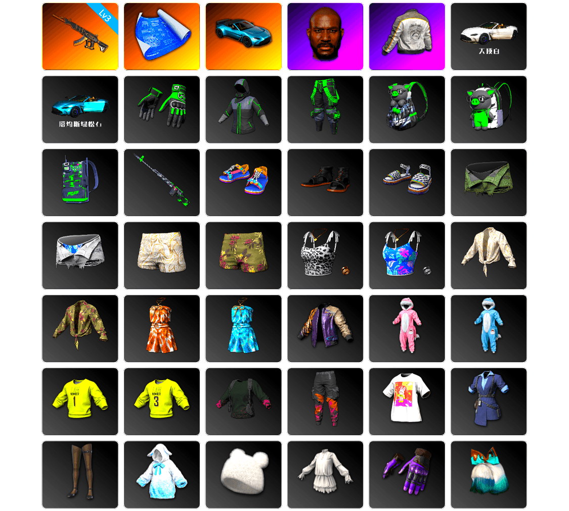 «V12 Vantage Roadster (Luxe)» Sports Car, Jonathan Kamau, Bunny Academy Sailor Gloves, PML 2019 Phase 2 Jacket, Pigff's Tactical Striker Jacket, GPT 2025 Four Angry Men Jacket, Grizz's Mask