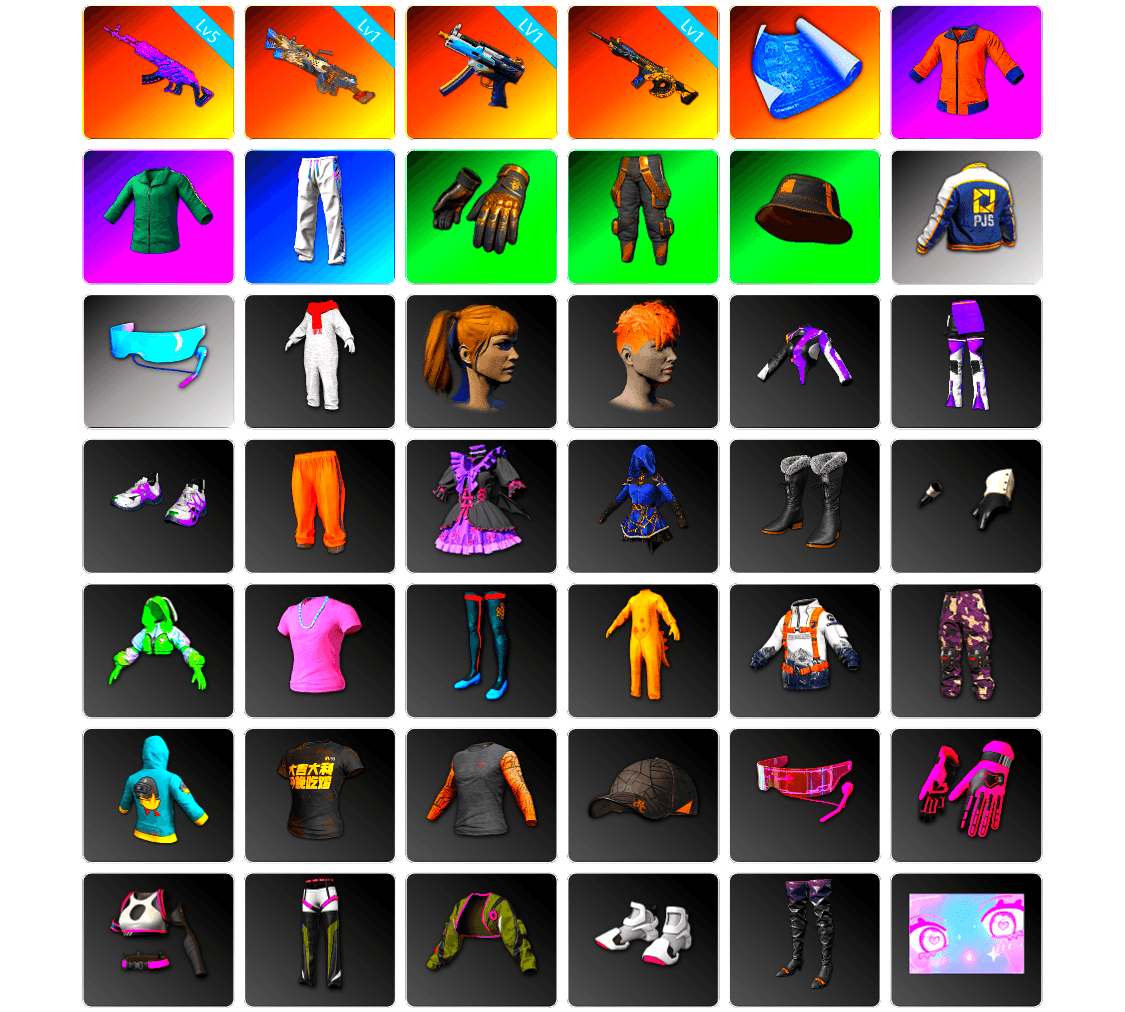 Work Jacket, Harley Quinn's Hair, XingHun's Tiger Strike Pants, PJS 2019 Phase 2 Jacket, Aixleft's Gaming Streamer Hoodie, StreamerOne, Full Autumn — M416, Grizz's Mask, GLL Grand Slam Sweatshirt