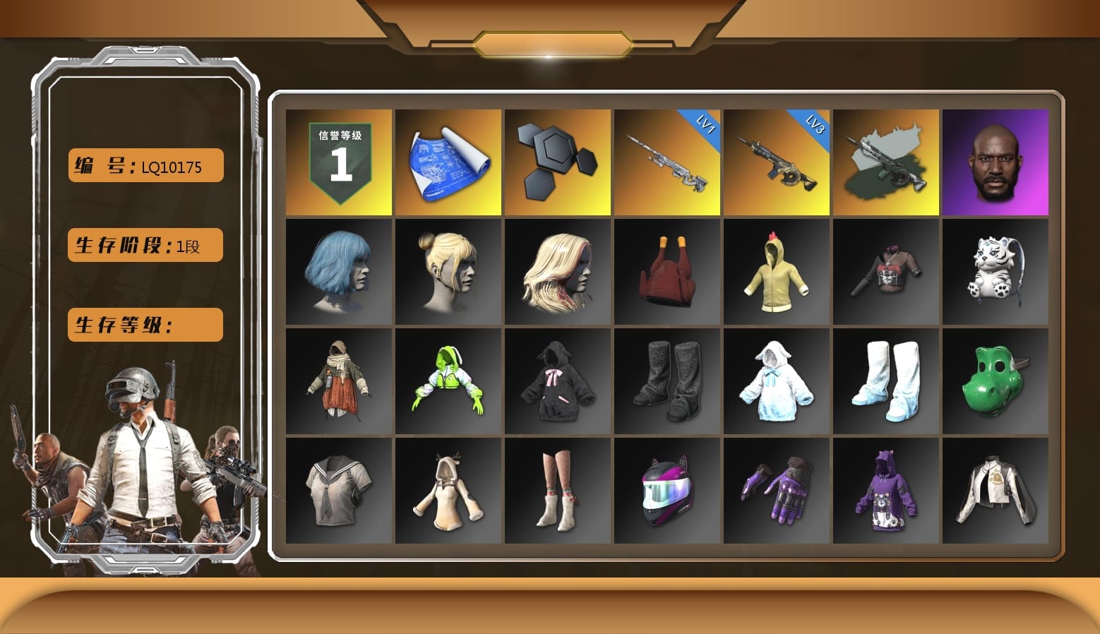 Time Keeper - M416 (Gray Green), Jonathan Kamau, Bunny Academy Sailor Gloves, Grizz's Mask