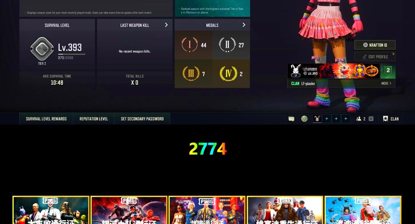 Rest in Pink — Dragunov [1], Harley Quinn's Hair, Bunny Academy Sailor Gloves, StreamerOne, Winner Winner Chicken Dinner T-Shirt (Red), Shark Bite - Kar98k, Douyu Biker Jacket, Grizz's Mask