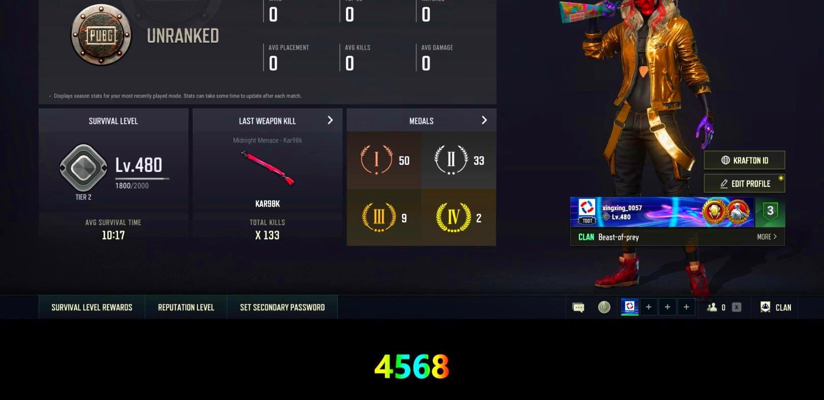 Rest in Pink — Dragunov [12], Orange Fog of Fury — M79, Hi-top Trainers (Red), PLAYERUNKNOWN's Bandana, Heavy Fur Coat (Black), PKL 2019 Phase 2 Jacket, Winner Winner Chicken Dinner T-Shirt (Red), Grizz's Mask