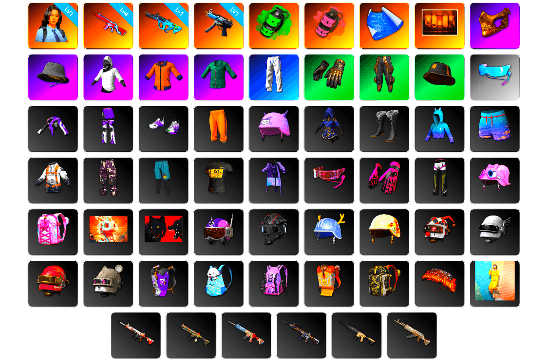 Emerald Smoke Grenade, Pink Smoke Grenade, Weapons Shrine, PGC 2021 Contingent Chaos Mask, Headset Bucket Hat, WackyJacky101's Jacket, Work Jacket, XingHun's Tiger Strike Pants, Aixleft's Gaming Streamer Hoodie, Jijing's Shorts, StreamerOne, Full Autumn — M416, Grizz's Mask, LINE FRIENDS SALLY SET