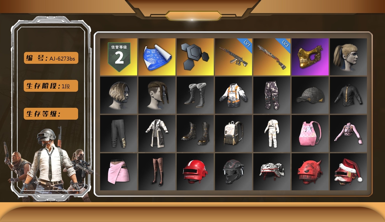 PGC 2021 Contingent Chaos Mask, Harley Quinn's Hair, Bunny Academy Sailor Gloves, Grizz's Mask